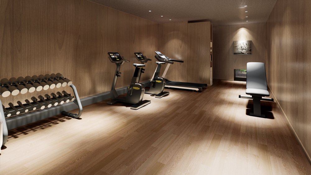 The hotel features premium equipment from Technogym